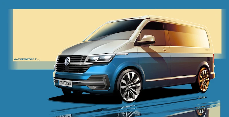 Zmiany w kultowym kempingowym Volkswagenie: pierwsze szkice nowej Californii 6.1 - 1.