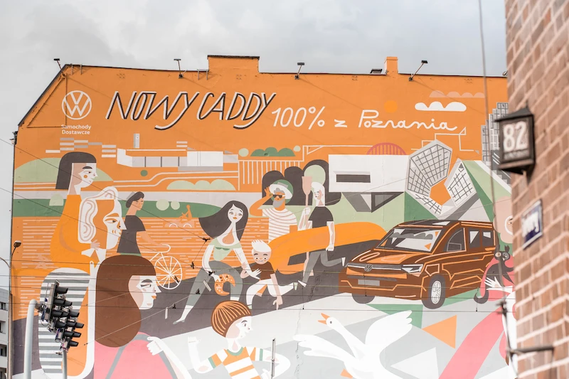 Nowy Volkswagen Caddy, Poznań i inspirujący sposób komunikacji - w centrum Poznania powstał mural marki Volkswagen Samochody Dostawcze - 2.