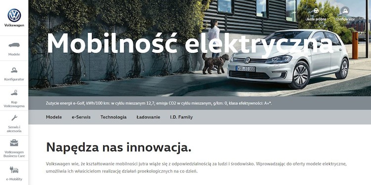 Volkswagen uruchomił stronę internetową poświęconą samochodom elektrycznym i hybrydowym