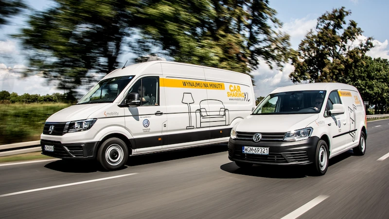 Dostawcze Volkswageny dostępne na minuty – marka Volkswagen Samochody Użytkowe we współpracy z 4Mobility uruchamia usługę carsharingu