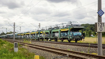 Pociągi Deutsche Bahn przewożące samochody i inne ładunki dla Grupy Volkswagen będą...