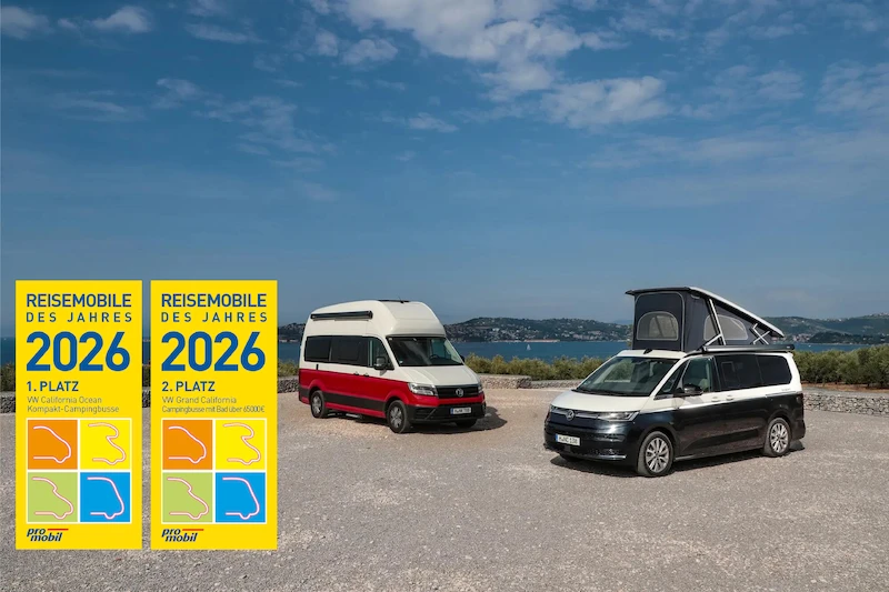 Volkswagen Samochody Dostawcze zdominował europejski ranking kamperów. Dwa modele z nagrodami czytelników.