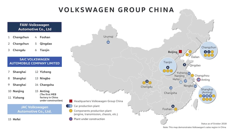 Lokalizacje fabryk VW w Chinach - 2.