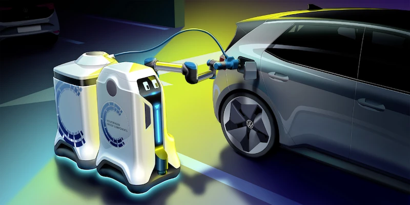 Rewolucja w garażu – Volkswagen prezentuje robota do ładowania akumulatorów - 1.