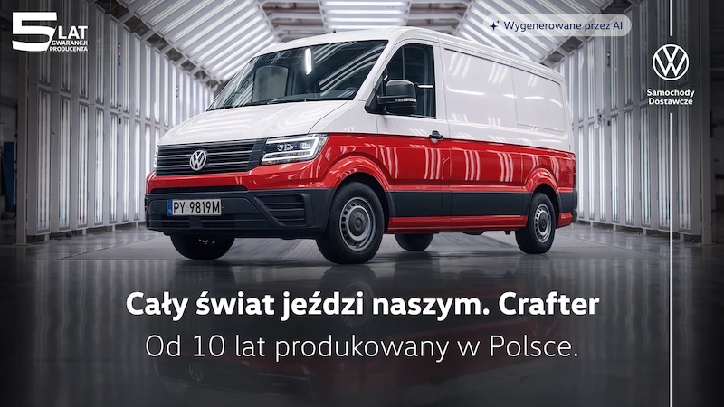 Cały świat jeździ naszym. Crafter od 10 lat powstaje wyłącznie w Polsce, a teraz jest dostępny w jubileuszowej ofercie - 1.